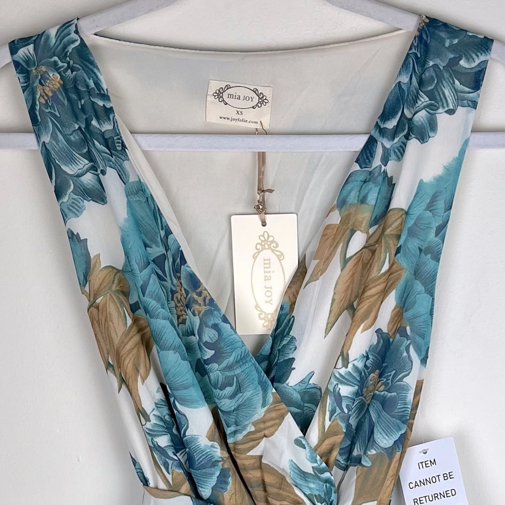 Joyfolie Romantic Country Mariam Maxi Dress Teal Floral | XXS - Picture 9 of 16